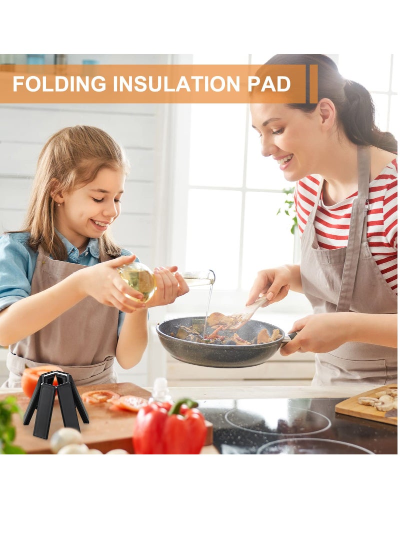 Creative Folding Heat Insulation Pad 7.5 in Foldable Trivet Mats Non Slip Heat Insulating Placemat Compact Expandable Holders for Hot Dish Pot Bowl Teapot Kitchen Restaurant Dinner, 8 Pcs - Image 4